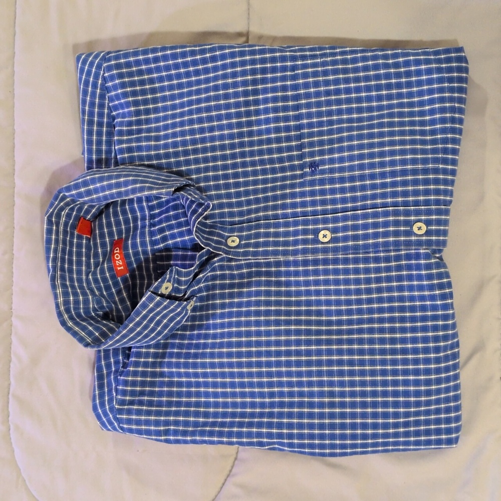 IZOD Blue Checkered Shirt